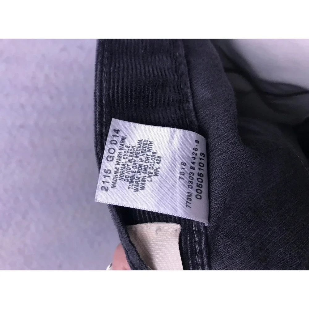 Levi's 505 Regular Fit Pants Mens 34x30 Charcoal Grey Classic‎ Corduroy Jeans